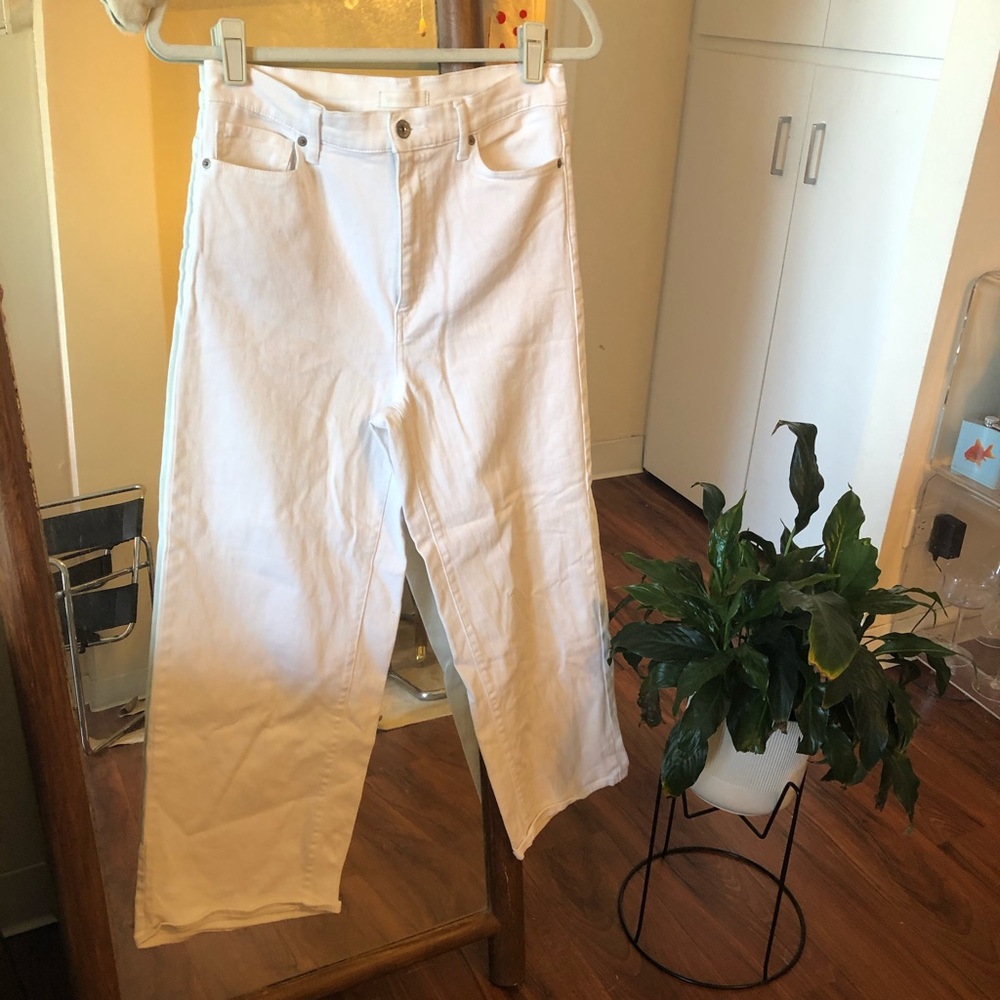 Uniqlo High rise wide leg cropped Jeans